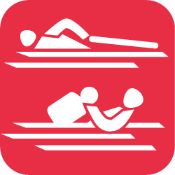 icon rettungsschwimmen weiss auf rot 250px